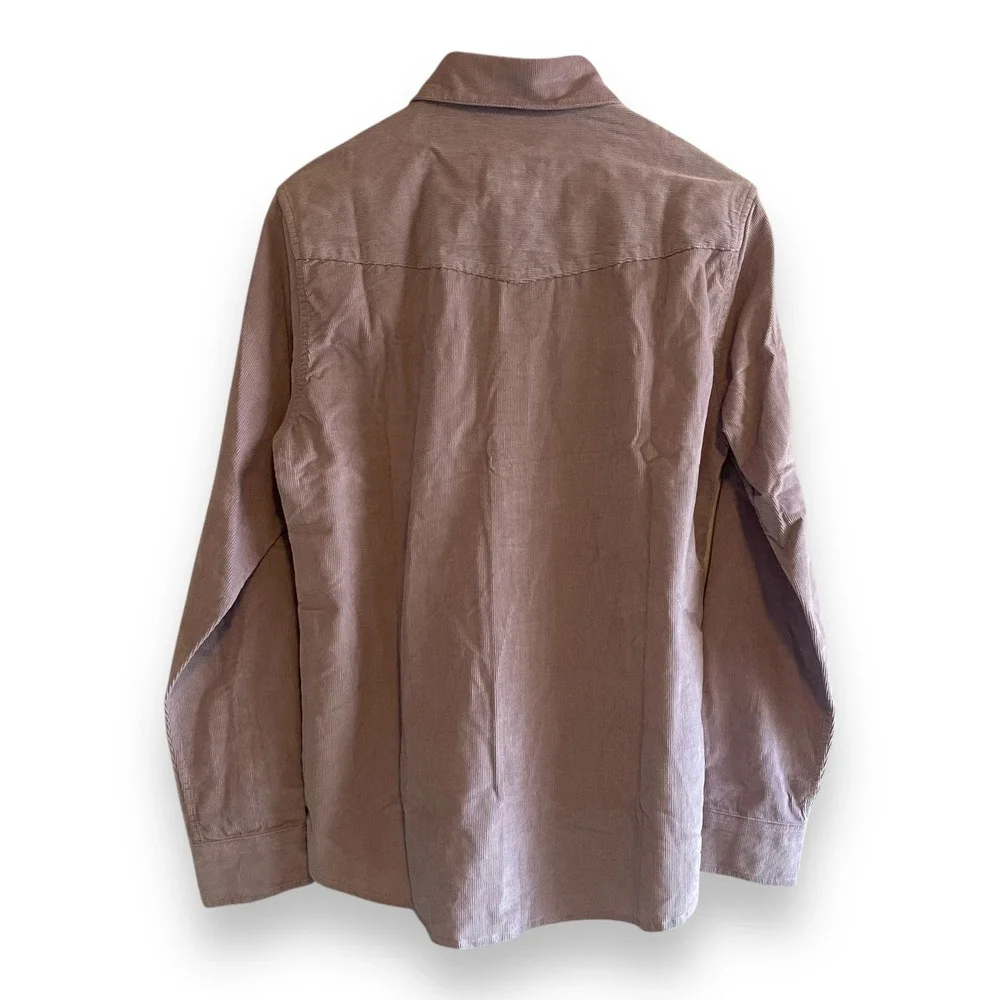 Criquet Men's‎ Corduroy Western Pearl Snap Button Down Shirt Lavender Small NWT